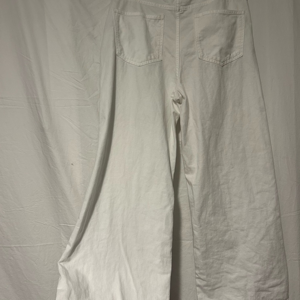 Women’s GAP High-Rise Wide-Leg Denim White Jeans 14/32R